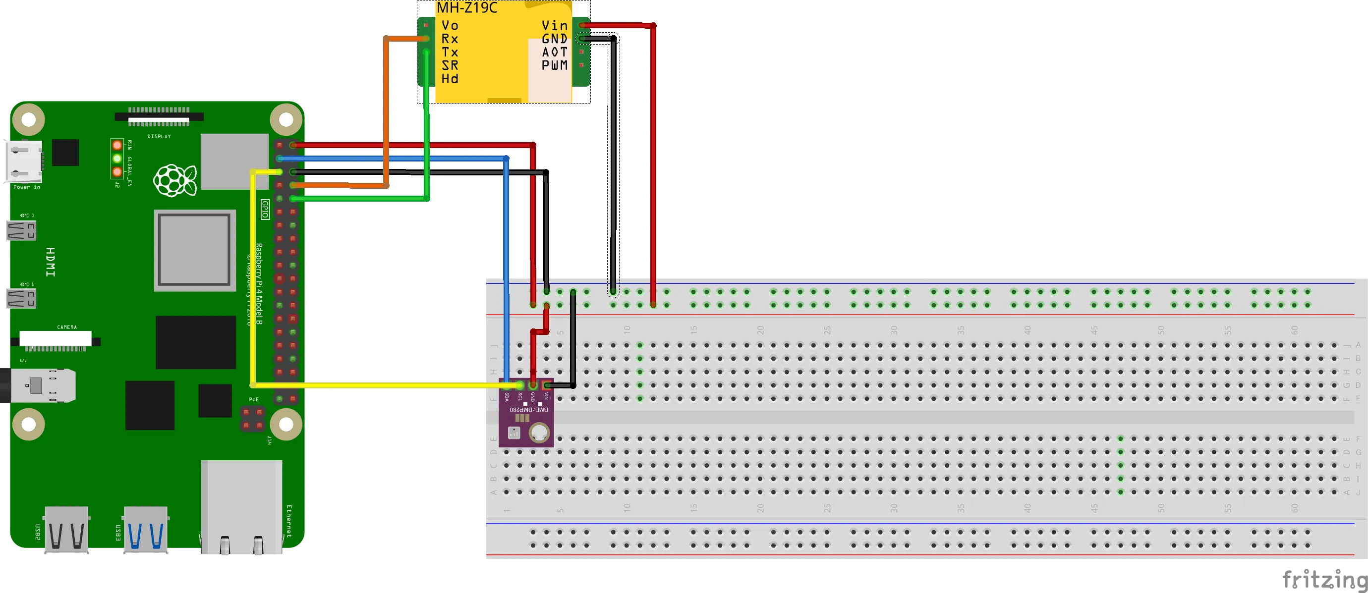 Cover Image for Raspberry PiにBME280とMH-Z19Eを乗せて自宅の環境モニタリングシステムを作った
